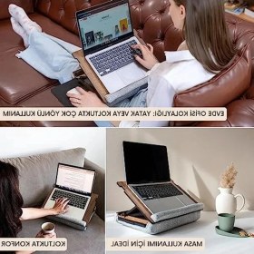 Resim Die Grup Eğim Ayarlanabilir Laptop Sehpası, Minderli ve Çok Amaçlı Kullanım Için 