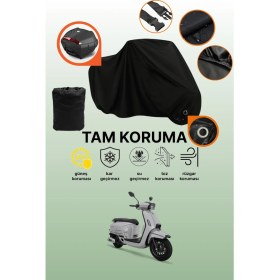Resim Dokaca Siyah Kilit ve Arka Çanta Uyumlu Rks Sc 150RE Uyumlu Motosiklet Brandası, Koruyucu Örtü 