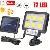 Resim 72LED Güneş Işıkları Güneş Bölünmüş Duvar Lambası 3 Mod Su Geçirmez Hareket Sensörlü Lambalar Bahçe Sokak Aydınlatması Bahçe Duvar Lambası için 