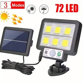 Resim 72LED Güneş Işıkları Güneş Bölünmüş Duvar Lambası 3 Mod Su Geçirmez Hareket Sensörlü Lambalar Bahçe Sokak Aydınlatması Bahçe Duvar Lambası için 