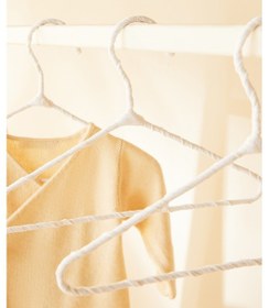 Resim Ocean Home Textile 3'lü Beyaz Renk Kumaş Kaplı Metal Bebek Giysi Askısı 19.5 X 30 X 0.3 Cm Beyaz 