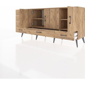 Resim Hyperion Konsol 4 Raflı 6 Çekmeceli 3 Kapaklı 176x44x83 Çam-çam Atlas Çam 