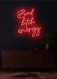 Resim Bad Bitch Energy Yazılı Neon Tabela Kırmızı 
