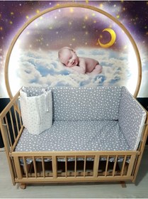 Resim bebek_iklimi 70x130 Bebek Beşik Korumalık Seti Yıldız Desen 4 Parça 