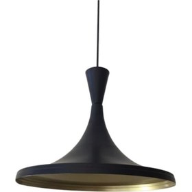 Resim Mylights Siyah Içi Sarı Metak Sarkıt Avize 36 Cm En 