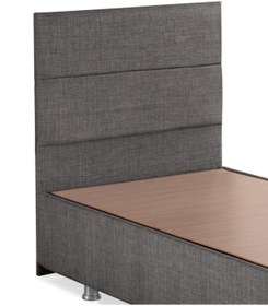 Resim Niron Yatak Silver Tek Kişilik Yatak Başlığı - 100 Cm Gri Keten Kumaş Başlık 