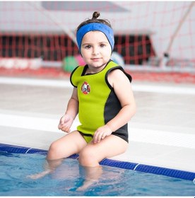 Resim Owli Swimwarm Üşütmeyen Bebek Mayosu Neon Sarı - Siyah 001 