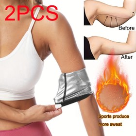 Resim 1 Çift Kadın Sauna Ter Bandı - Nem Emici Kol Şekillendirme ve Egzersiz Kollukları, Biceps Tonlama & Ter Artırma, Tekstil Malzeme, Elde Yıkama, Ev İçin Sauna, Fitness Aksesuarı, Şık Metalik Tasarım 