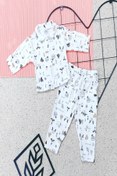 Resim Kızıldereli Desenli Önden Çıtçıtlı,gömlek Yakalı Erkek Bebek Pijama Takım ka52121053 