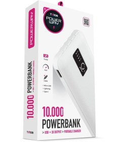 Resim POWERWAY TX108 10000 MAH SİYAH GÖSTERGELİ EKSTRA KABLOLU 4 ÇIKIŞLI POWERBANK 