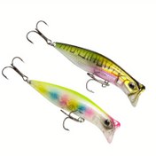 Resim Gerçekçi Balık Yem Topwater Yüzen Balık Yem - Bass, Carp ve Tatlı Su Balıkçılığı için Çift Renkli Jerkbait ile Treble Hooks, Balıkçılık Yemleri ve Yemleri, Gerçekçi Balık Tasarımı, Dayanıklı Balıkçılık Yem 