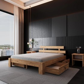 Resim 4 Çekmeceli Lotus Atlantik Mdf Karyola | Çift Kişilik Yatak Uyumlu, Kolay Kurulum 