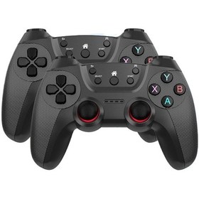 Resim Jzcat 2.4g Kablosuz Çift Gamepad Bir Çekme İki Tutamak Android Tv Tv Çift Gamepad-siyah 