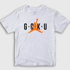 Resim Presmono Unisex Çocuk Beyaz Air Goku Anime Dragon Ball T-Shirt 