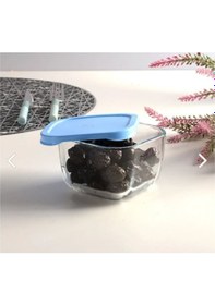 Resim Paşabahçe 53223 Küçük Boy Kare Saklama Kabı Mavi Kapaklı 8 Adet 