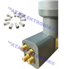 Resim Ata Elektronik Unıversal 4'lü 4 Çıkışlı Lnb 3D 4K Full Hd Lenebe Elenbi + 10 Adet Jak 