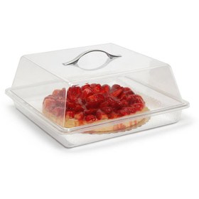 Resim Bora Plastik Metal Kulplu Kare Pasta Kek Kabı Takımı, 33x33 cm 
