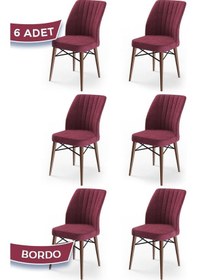 Resim Canisa Concept Flex Serisi 6 Adet Bordo Renk /gürgen Ayaklı 1.sınıf Sandalye / Ceviz Gürgen Ayaklı Bordo 