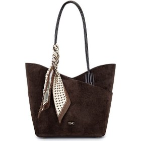 Resim Tamer Tanca Kadın Suni Deri Kahverengi Süet Kol Çantası 921 26763 Bn Canta Y/24 Kahve Suet Kahverengi 