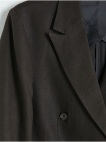 Resim LC Waikiki GÜLİS STORE'DEN Kahverengi Standart Kalıp Erkek Keten Blazer Ceket 