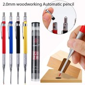 Resim 2.0mm 3 adet Yeni Yaratıcı Derin Delik Metal Ahşap İşleme Mekanik Kalem Seti 36 adet/kutu Uzun 12cm 2B Değiştirilebilir Kurşun, Ahşap İşleme Mühendisi Çizim Malzemeleri için Marangoz İşareti Kalem 