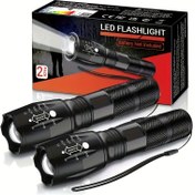 Resim 2 adet MACROCOSM LED Outdoor Camping El Feneri, Parlak Zoomlu Taşınabilir El Feneri, LED Işık, Pil Güçlü, ≤36V, Pil Hariç, Yürüyüş, Yürüyüş, Olta, Okuma, Acil Durum için 