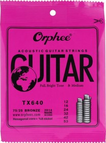 Resim Orphee Orphee Tx640 6'lı Akustik Halk Gitar Teli Seti .012-.053 