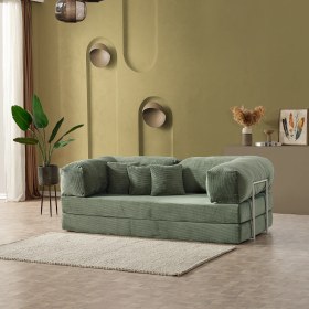 Resim Legom Stil Aktivite Koltuğu Yatak Olabilen Çok Amaçlı Kanepe Yeşil 