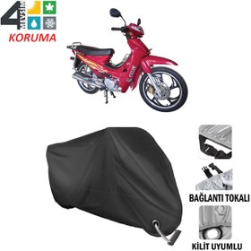 Resim Çelik Motor Cup 110 Motosiklet Brandası ( Kilit Uyumlu - Siyah 