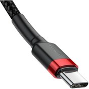 Resim Baseus Cafule Series Pd2.060w Hızlı Şarj Destekli 20v 3a Type-c Şarj Ve Data Aktarım Kablosu 2 Metre Red 