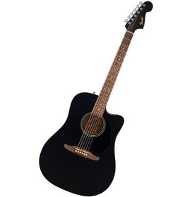 Resim Fender California Debut Redondo Ce Dreadnought Ceviz Klavye Black Elektro Akustik Gitar 