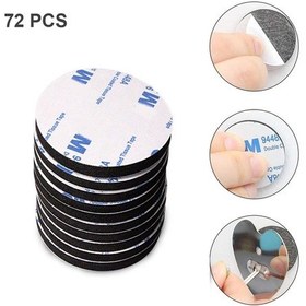 Resim Sones 72 Adet 50x1.5mm Yuvarlak Eva Köpük Çift Taraflı Yapışkan Güçlü Yüksek Viskoziteli Sünger Etiket Siyah 