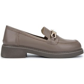 Resim Tamer Tanca Kadın Hakiki Deri Vizon Loafer Ayakkabı 817 9879 Bn Ayk Sk25-26 Vızon Dr VIZON 