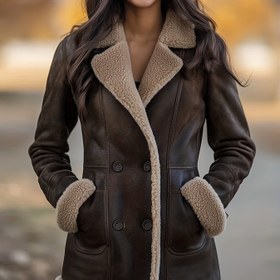 Resim Kadınların Şık Kahverengi Polarlı Ceketi, Düğme Önü ve Cebi ile - Sıcak Sonbahar/Kış Ceketi, Uzun Kollu, Düğme Tasarımı, Günlük veya Şık Kıyafetler için Mükemmel, Kış Ceketi, Kış Ceketi Kadınlar, Kadınlar için Kış Giysileri, Polar Ceket Kadınlar 
