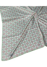 Resim Mim Eşarp Emilya Rayon Desenli Eşarp 90x90 Cm Beyaz - Haki 