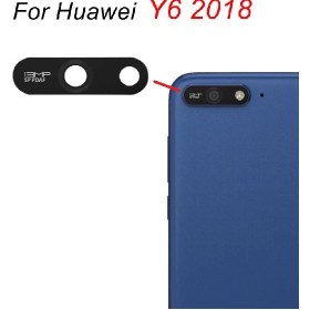 Resim Tkgz Huawei Y6 2018 Arka Kamera Camı Lens Yapışkanlı 