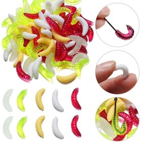Resim Valkyrie 2.4 CM 4 Farklı Renk Fosforlu Yumuşak Silikon Kurtçuk Olta Balık Yemi - 200 Adet 