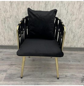 Resim Tekli Siyah Gözde Sandalye Gold 