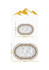 Resim Yıkanabilir Kaymaz Tabanlı Modern Desenli 2'li Banyo Paspas Takımı Obps0013 Renkli 