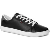 Resim Tommy Hilfiger Siyah Erkek Oxford/ayakkabı Fm0fm01987 990 Essentıal Leather Cupsole Low Cut Black 