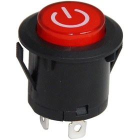 Resim Ayt Ic-180e 26mm Yaylı Rocker Buton Işıklı Power Simgeli Düğme Anahtar 