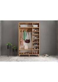 Resim Açelya Portmanto Vestiyer - Çam Füme - Ücretsiz Kurulum M4 