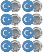 Resim Doğu Türkistan Bayrağı Çanta Rozeti Seti 8 Adet En Büyük Boy 5.8C 