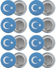 Resim Doğu Türkistan Bayrağı Çanta Rozeti Seti 8 Adet En Büyük Boy 5.8C 