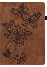 Resim Lenovo Uyumlu Pad Plus 2023 11.5 İnç / Tab P11 Gen 2 Kabartmalı Kelebek Desenli Deri Tablet Kılıfı 