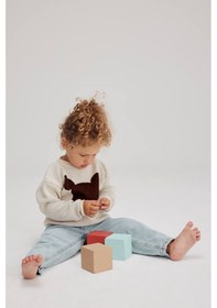 Resim Lolliboomkids Unisex Çocuk Mickey Triko Kazak Bol Kesim Kot Pantolon Alt Üst Takım 2 Parça 