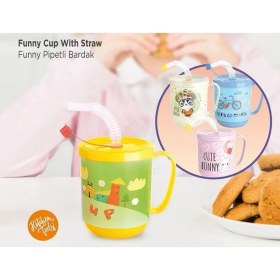 Resim Çerçici 3 Adet Pipetli Çocuk Içecek Bardağı Desenli Bardak 350ML 