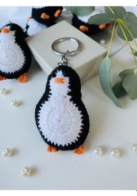 Resim Fynbos Amigurumi Penguen Figürlü El Yapımı Anahtarlık 