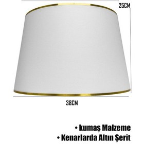 Resim Beyaz Gold Şeritli Lambader Şapkası Beyaz 