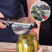 Resim Ayarlanabilir Paslanmaz Çelik Kavanoz ve Şişe Açacağı - Kolay Kapak Çıkarma İçin Ergonomik Tasarım, Turşular, Kutular ve Daha Fazlası İçin Mükemmel - Yaşlılar ve Düşük Güçte Kişiler İçin İdeal, Kavanoz Açacağı 